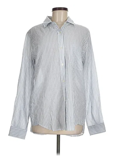 Pre-owned Felicite Long Sleeve Button Down Shirt In Silver