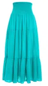 Felicite Smock Maxi Skirt In Emerald Bay In Multi