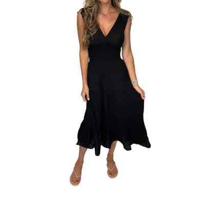 Felicite Smocked Maxi Dress In Black