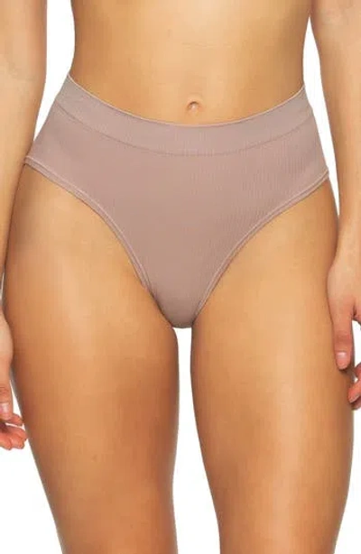 Felina 3-pack Seamless Briefs In Pink/fawn/dark Gull Gray