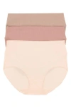 Felina 3-pack Stretch Cotton Control Briefs In Baked Clay