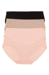 Felina 3-pack Stretch Cotton Control Briefs In Evening Sands