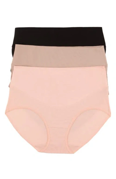 Felina 3-pack Stretch Cotton Control Briefs In Evening Sands
