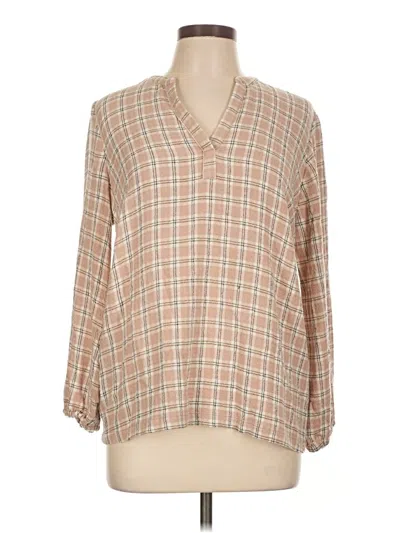 Pre-owned Felina 3/4 Sleeve Blouse In Tan