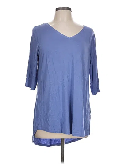 Pre-owned Felina 3/4 Sleeve Top Blue V-neck Tops