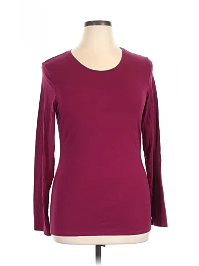 Pre-owned Felina 3/4 Sleeve T-shirt In Burgundy