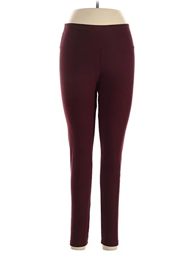 Pre-owned Felina Active Pants In Burgundy