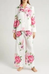 Felina Adrienne Print Satin Pajamas In Bloom