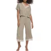 Felina Amelie Crop Pajamas In Gray