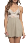 Felina Amelie Lace, Satin & Jersey Chemise In Multi