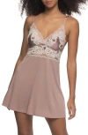 Felina Amelie Lace, Satin & Jersey Chemise In Multi