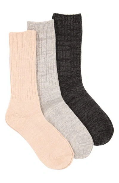 Felina Assorted 3-pack Crew Socks In Neutral
