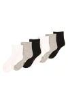Felina Assorted 6-pack Ankle Socks In Black/heather/white