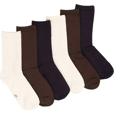 Felina Assorted 6-pack Soft Crew Socks In Multi
