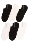 Felina Assorted 6-pack Super No-show Socks In Black/white