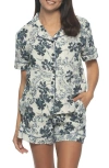 Felina Calista Cotton Short Pajamas In Indigo Folk