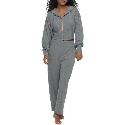 Felina Emery Hoodie & Pants Lounge Set In Gray