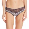 Felina Enchanted Hipster Panty In Taupe Zebra In Brown