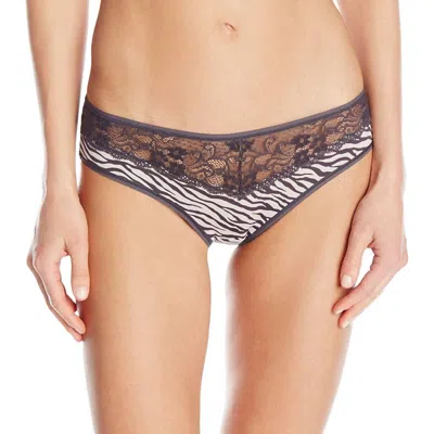 Felina Enchanted Hipster Panty In Taupe Zebra In Brown