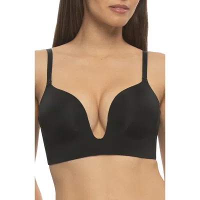 Felina Entice Longline Plunge Push-up Bra In Black
