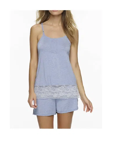 Felina Genteel Cami And Short Set In Heather Denim Grey In Multi