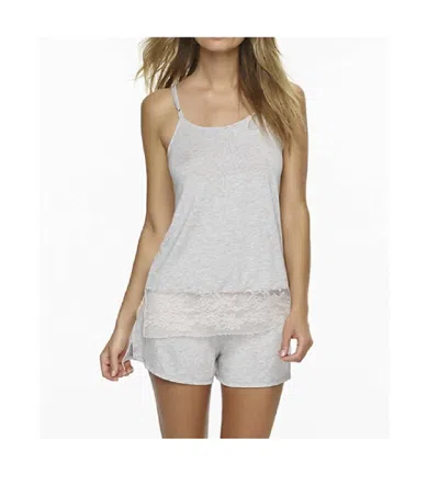 Felina Genteel Cami And Short Set In Heather Grey/sugar Baby In Multi