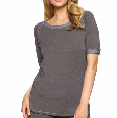 Felina Jamie Loungewear Scoop Neck Raglan Sleeve Top In Tradewinds In Multi