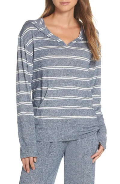 Felina Jenny Slub Knit Lounge Hoodie In Gray