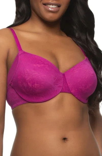 Felina Jessamine Underwire Minimizer Bra In Wild Aster/ibis Rose