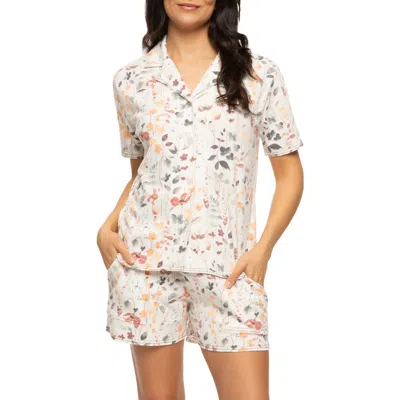 Felina Josephine Crinkled Jersey Short Pajamas In Multi