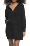 Felina Kimora Long Sleeve Sweatshirt Lounge Dress In Black