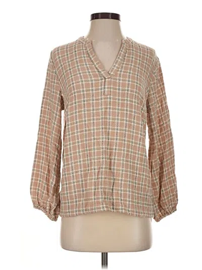 Pre-owned Felina Long Sleeve Blouse In Tan