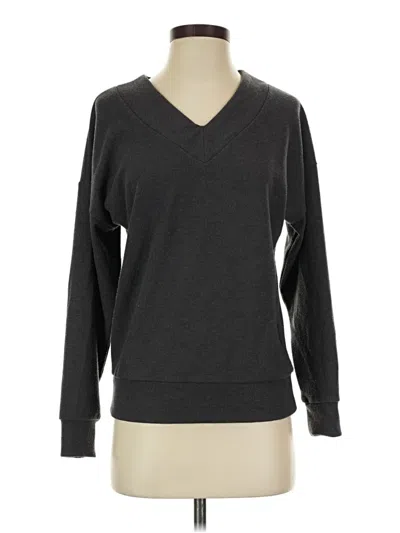 Pre-owned Felina Long Sleeve Top Gray V-neck Tops