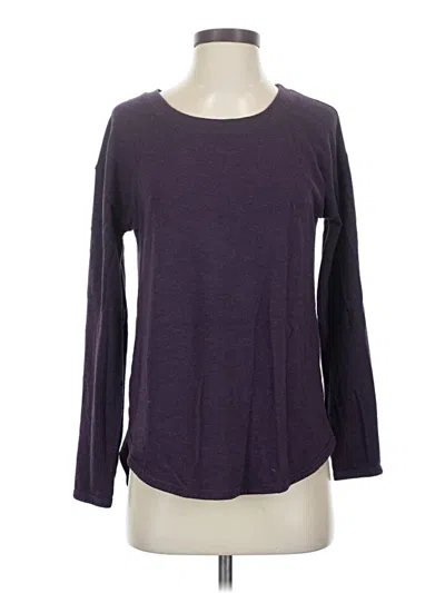 Pre-owned Felina Long Sleeve Top Purple Crew Neck Tops