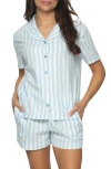 Felina Mirielle Short Pajamas In Placid Blue Stripe