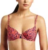 Felina Papillon Demi Contour Bra In Tangelo Cheetah In Multi
