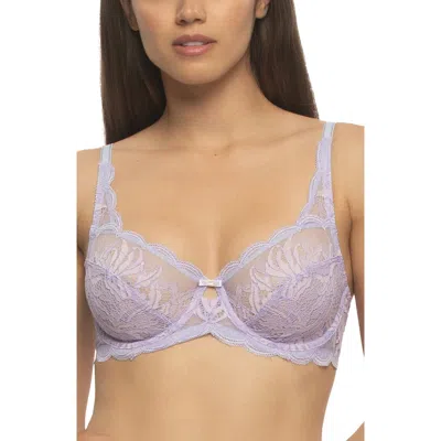 Felina Peridot Lace Unlined Underwire Bra In Purple