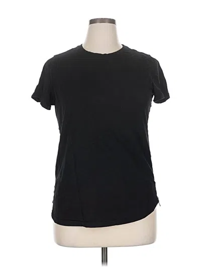 Pre-owned Felina Short Sleeve Top Black Crew Neck Tops