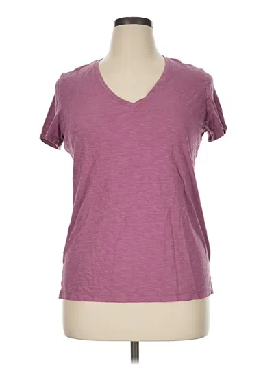 Pre-owned Felina Short Sleeve Top Purple V-neck Tops