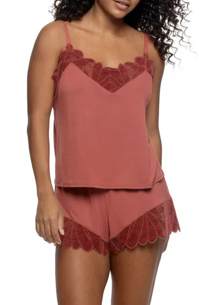Felina Sienna Cami Short Pajamas In Marsala