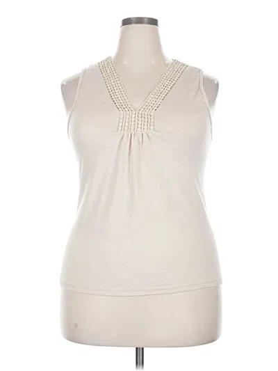 Pre-owned Felina Sleeveless Top Ivory Halter Neckline Tops