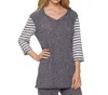 Felina Summer Vacation Tunic With Hoodie & Open Back In Black In Black