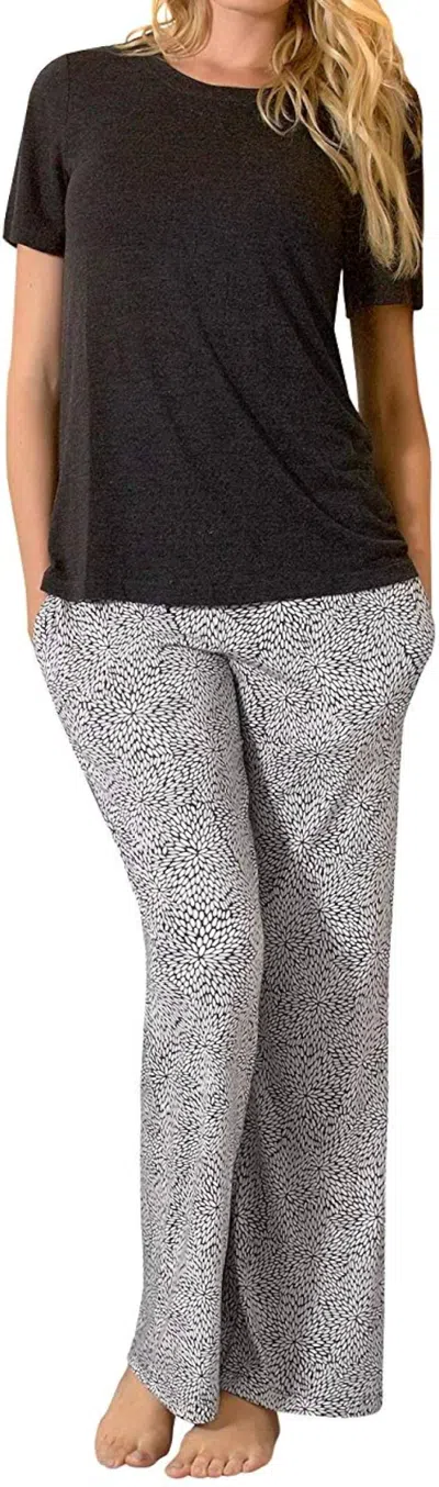Felina Super Soft Knit Lounge Set In Black Sunburst In Multi