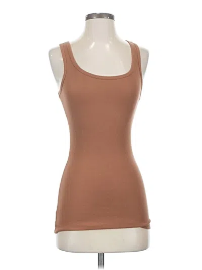 Pre-owned Felina Tank Top Brown Strapless Neckline Tops