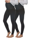 Felina Velvety Soft Maternity Leggings 2 Pack In Black