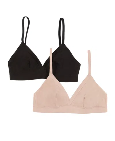 Felina Women's 2-pack Pima Cotton Bralette In Lynx