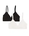 Felina Women's 2-pack Pima Cotton Bralette In Tuxedo