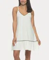 Felina Women's Allie Ruffle V-neck Chemise In Egret