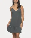 Felina Women's Allie Ruffle V-neck Chemise In Moonless Night