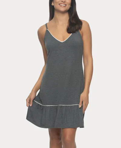 Felina Women's Allie Ruffle V-neck Chemise In Moonless Night